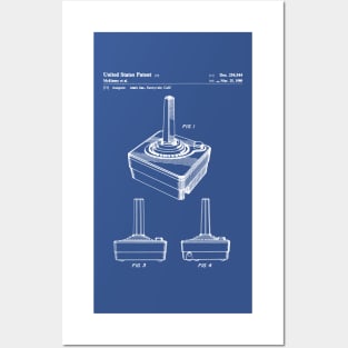 Joystick Patent - Retro Gamer Gaming Streamer Art - Blueprint Posters and Art